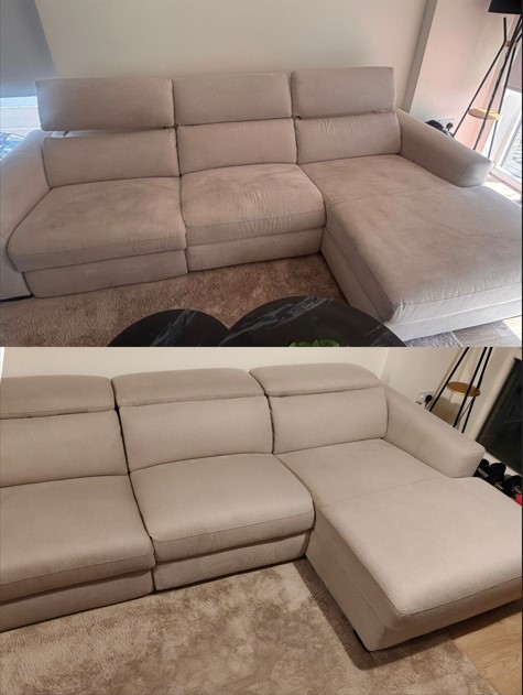 Deep sofa cleaning in Dublin before and after